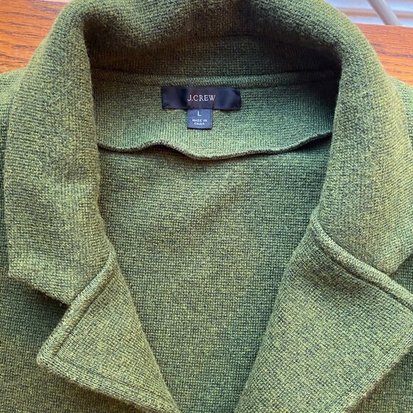 J. Crew Olive Green Sophie Open-Front Sweater-Blazer, L - Picture 5 of 5